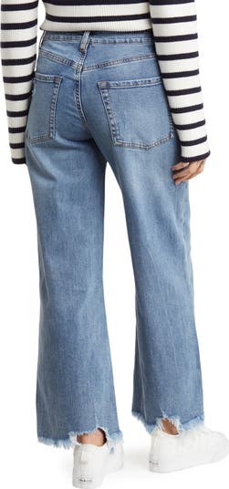 Sabrina High Waist Wide Leg Raw Hem Jeans