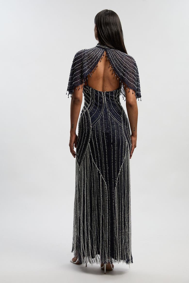 Crystal Maxi Dress, Alternate, color, Navy