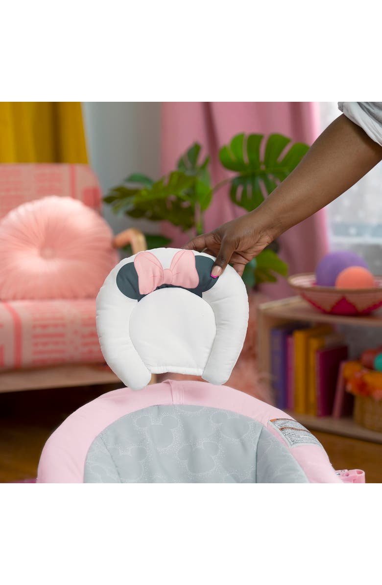 BRIGHT STARTS Disney Baby Minnie Mouse Rosy Skies Pink Baby Bouncer Infant Seat, Alternate, color, Pink