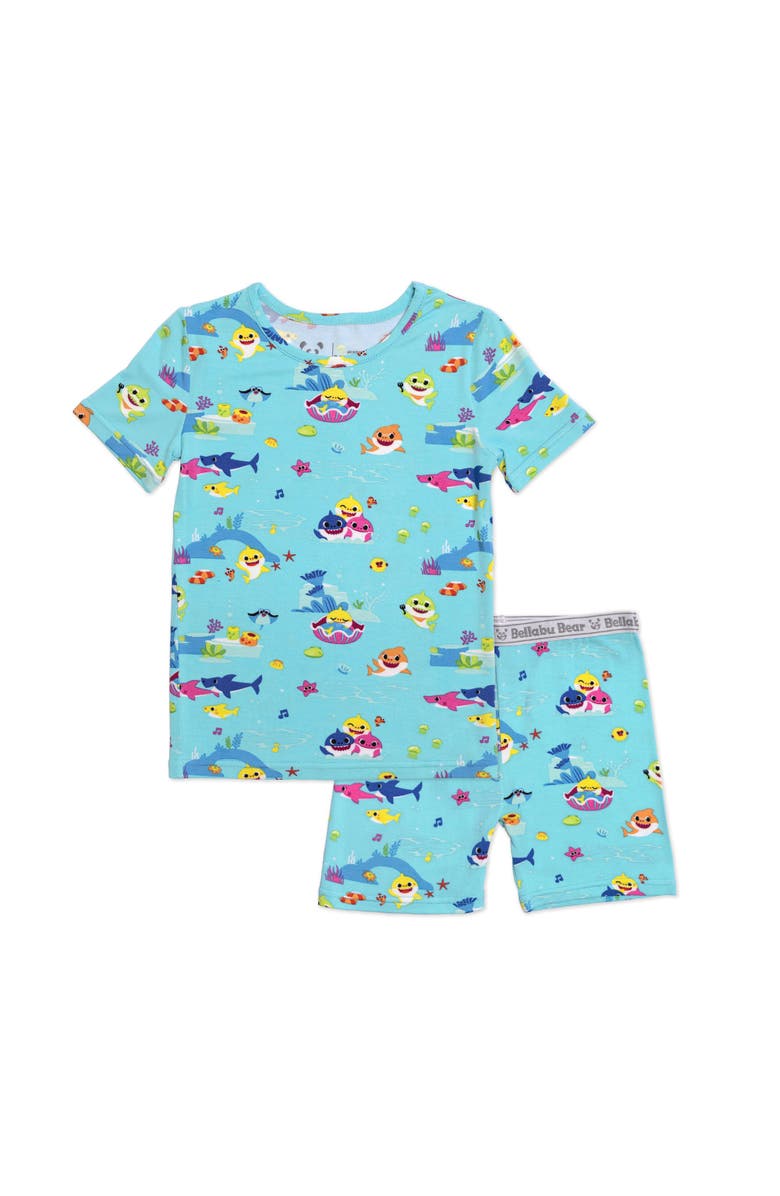 Bellabu Bear Baby Shark Kids 2-Piece Short Sleeve & Shorts Pajama Set, Main, color, Baby Shark
