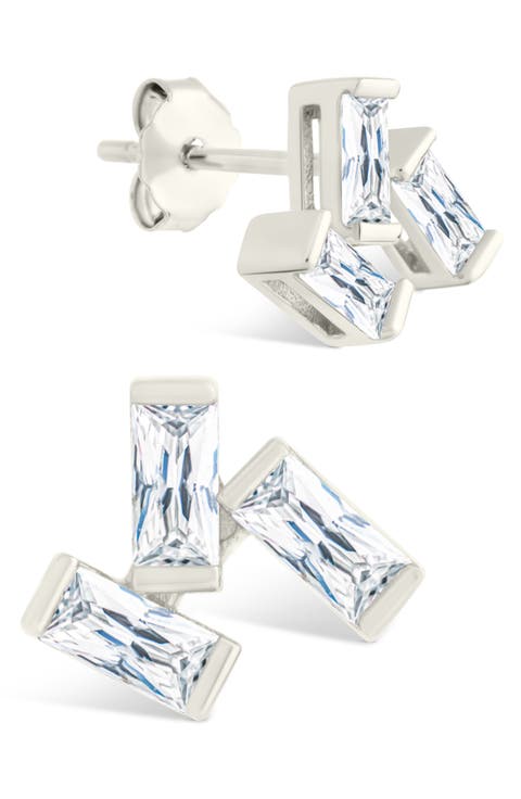 Macy Baguette Cubic Zirconia Stud Earrings