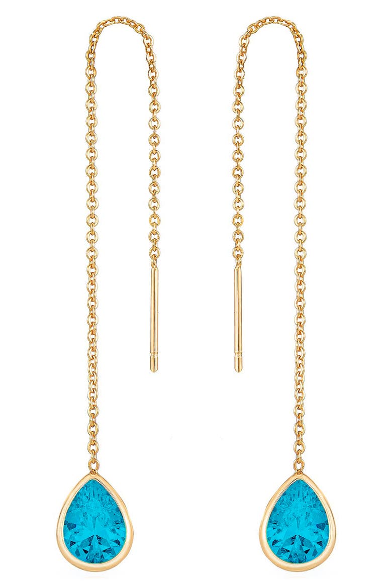 Barely There Threader Earrings, Alternate, color, AQUA