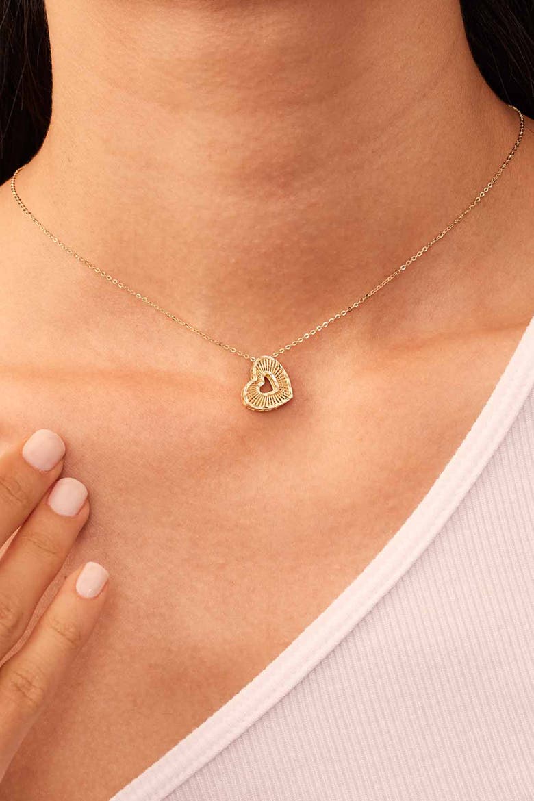 14K Yellow Gold Icon Heart Pendant Necklace, Alternate, color, Yellow Gold