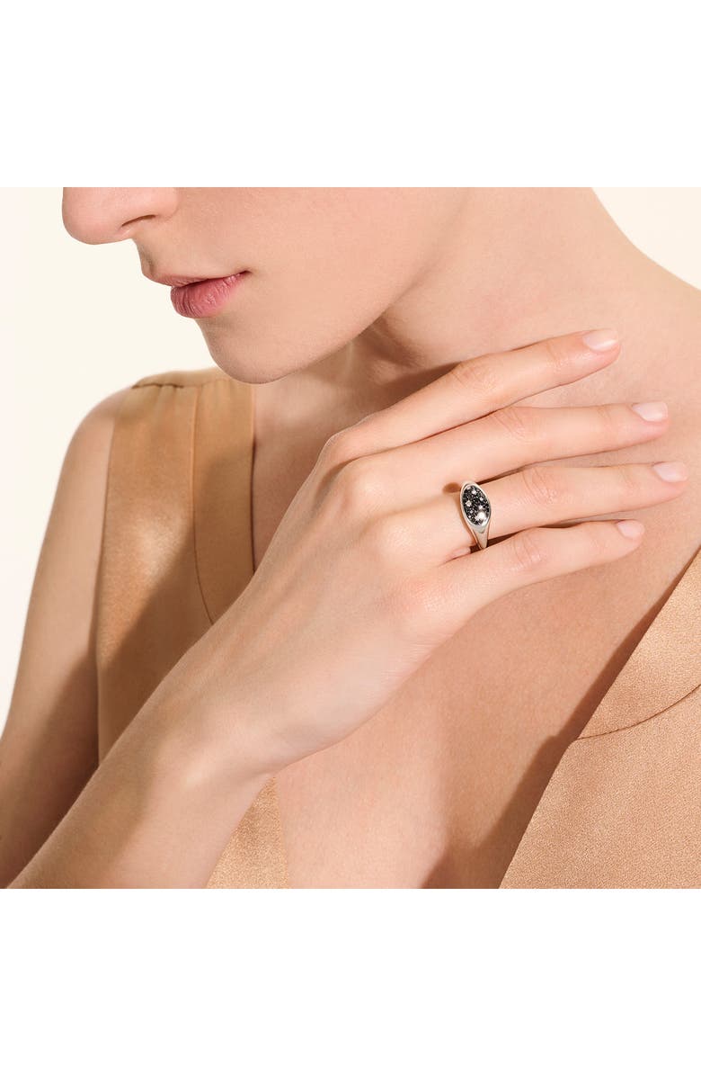John Hardy Pebble Ring, Sterling Silver, Black Sand Diamond Pavé, Alternate, color,