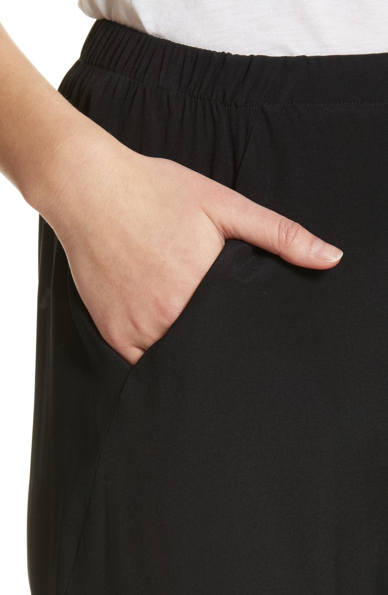 Zero + Maria Cornejo Gabi Drape Silk Blend Pants, Alternate, color, 