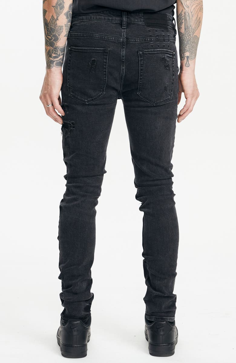 Ksubi Van Winkle Black Dynamite Distressed Stretch Skinny Jeans, Alternate, color, 