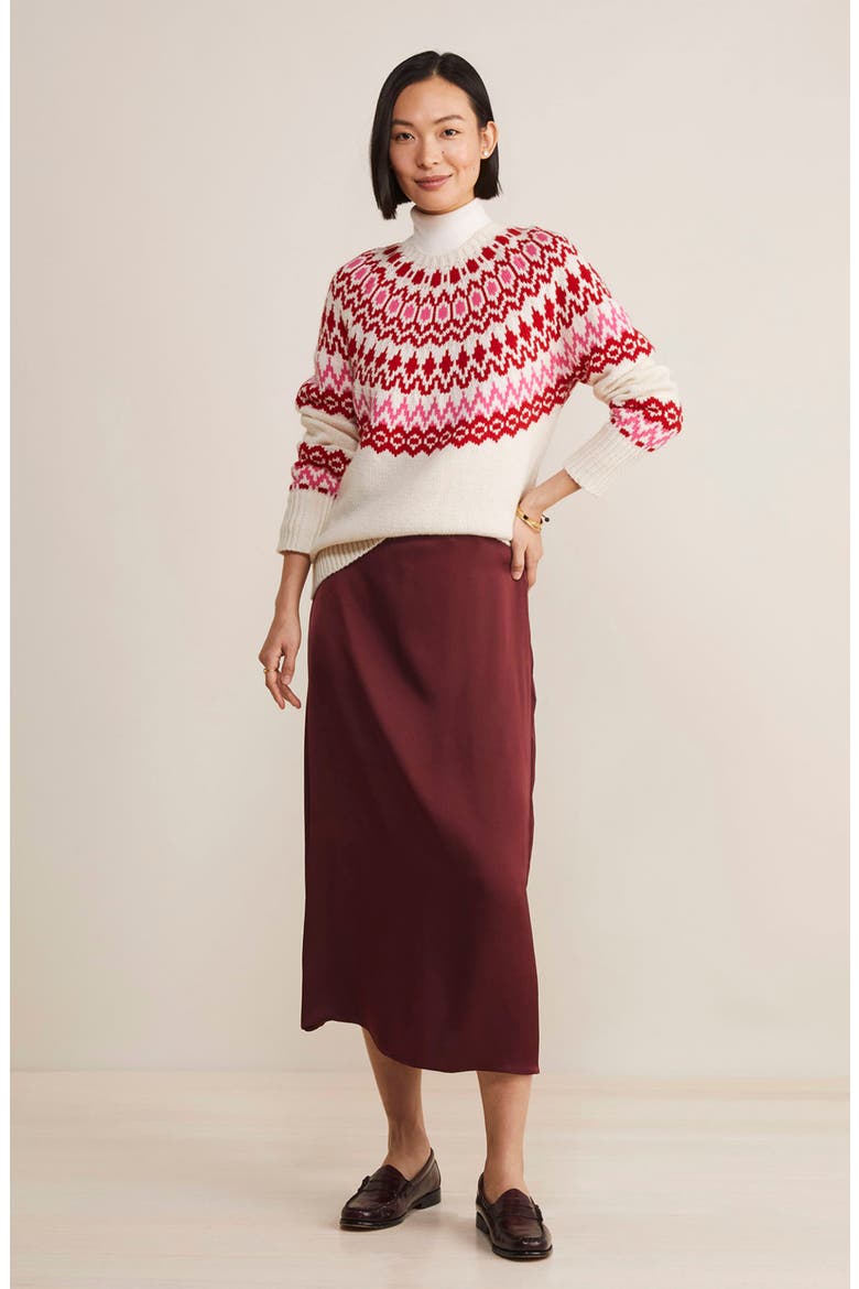 Cast Off Fair Isle Wool Blend Sweater, Alternate, color, MARSHMALLOW