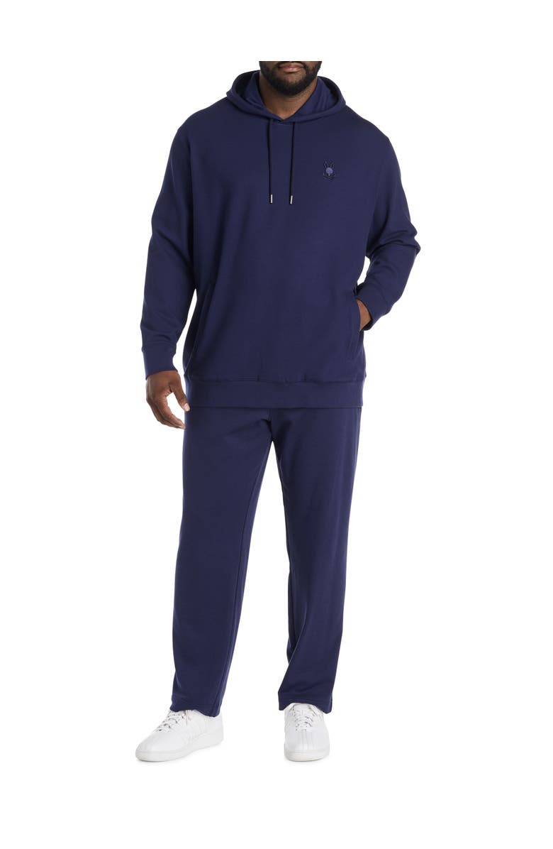 Psycho Bunny Big & Tall Kai Textured Hoodie, Alternate, color, Evening Blue