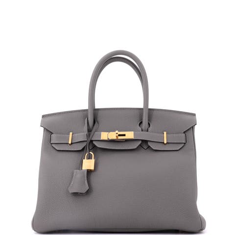 Birkin Handbag Grey Togo with Gold Hardware 30
