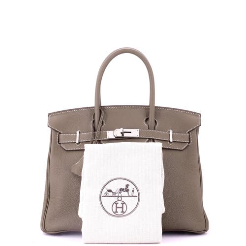 Pre-owned Hermes Hermes Birkin Handbag Grey Togo With Palladium Hardware 30 In Brown
