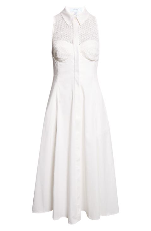 Hera Broderie Anglaise Cotton Midi Dress