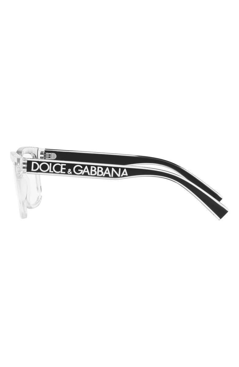 Dolce&Gabbana 52mm Square Optical Glasses, Alternate, color, Crystal