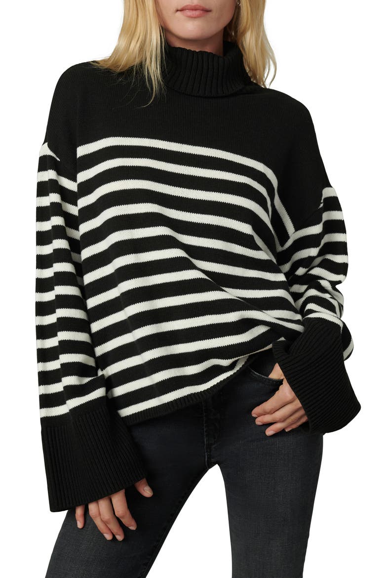 The Penelope Stripe Sweater, Main, color, BLACK WITH WHITE S