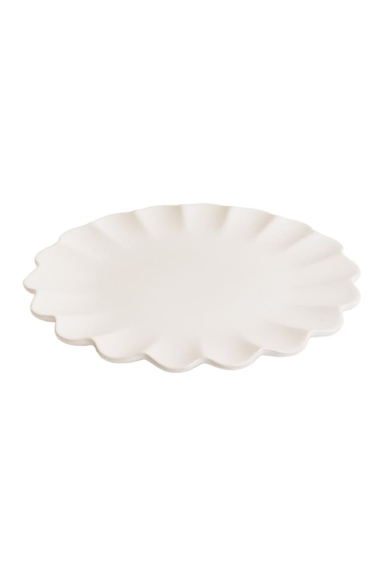 Dhalia Stoneware 4-Piece Dinner Plate Set, Main, color, White