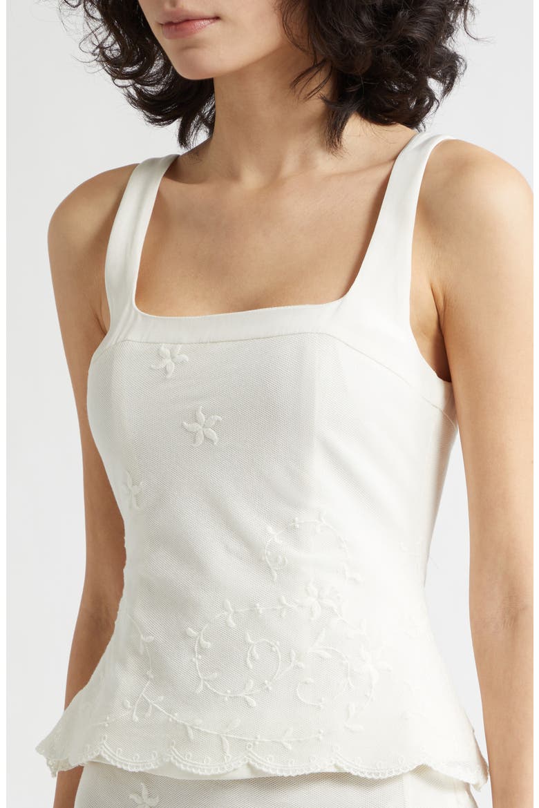 Cove Embroidered Stretch Silk Tank, Alternate, color, PEARL