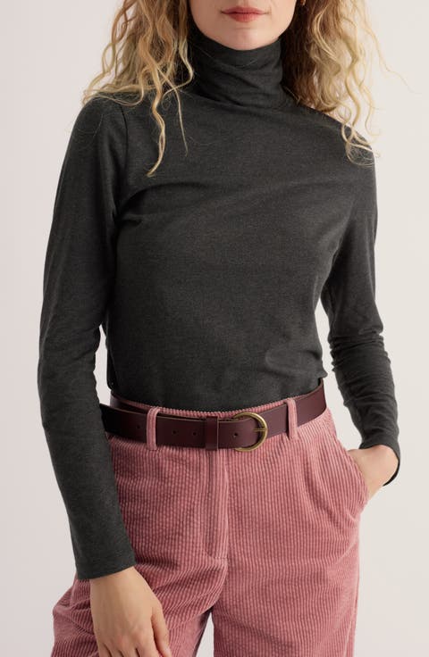 Landing Turtleneck Stretch Organic Cotton Top