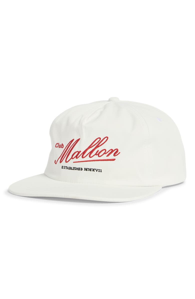 Malbon Golf Members Snapback Baseball Cap, Main, color, White