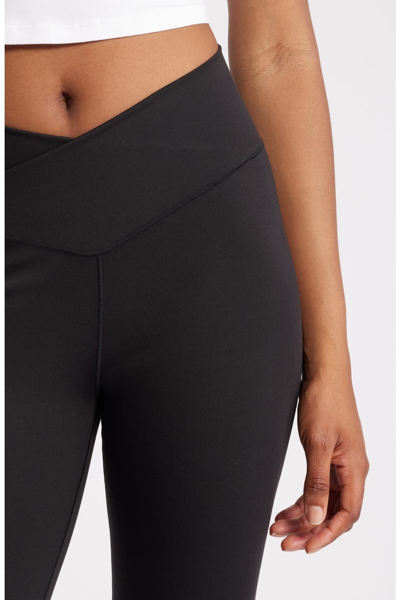 Crossover Flare Yoga Pants, Alternate, color, BLACK