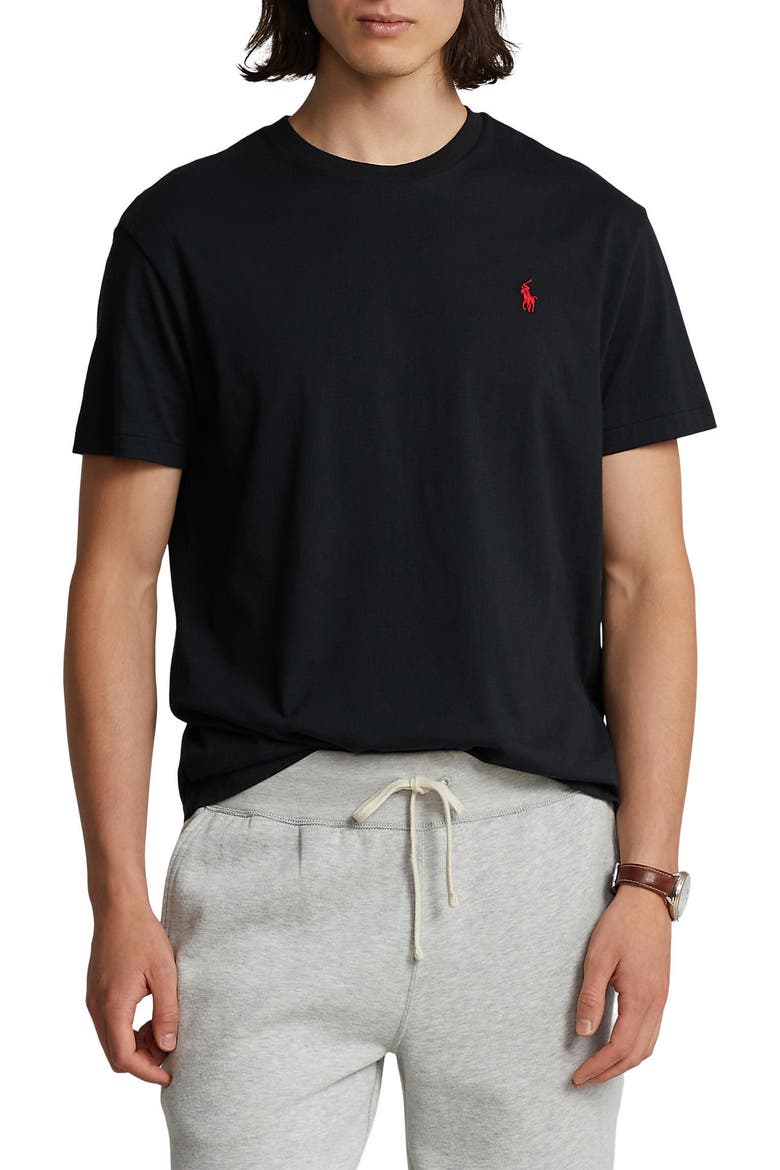 Classic Fit Jersey Crewneck T-Shirt, Main, color, RL BLACK