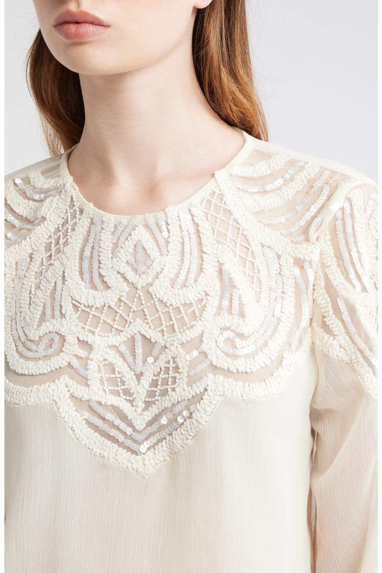 Artwork Embellished Top, Alternate, color, CREAM
