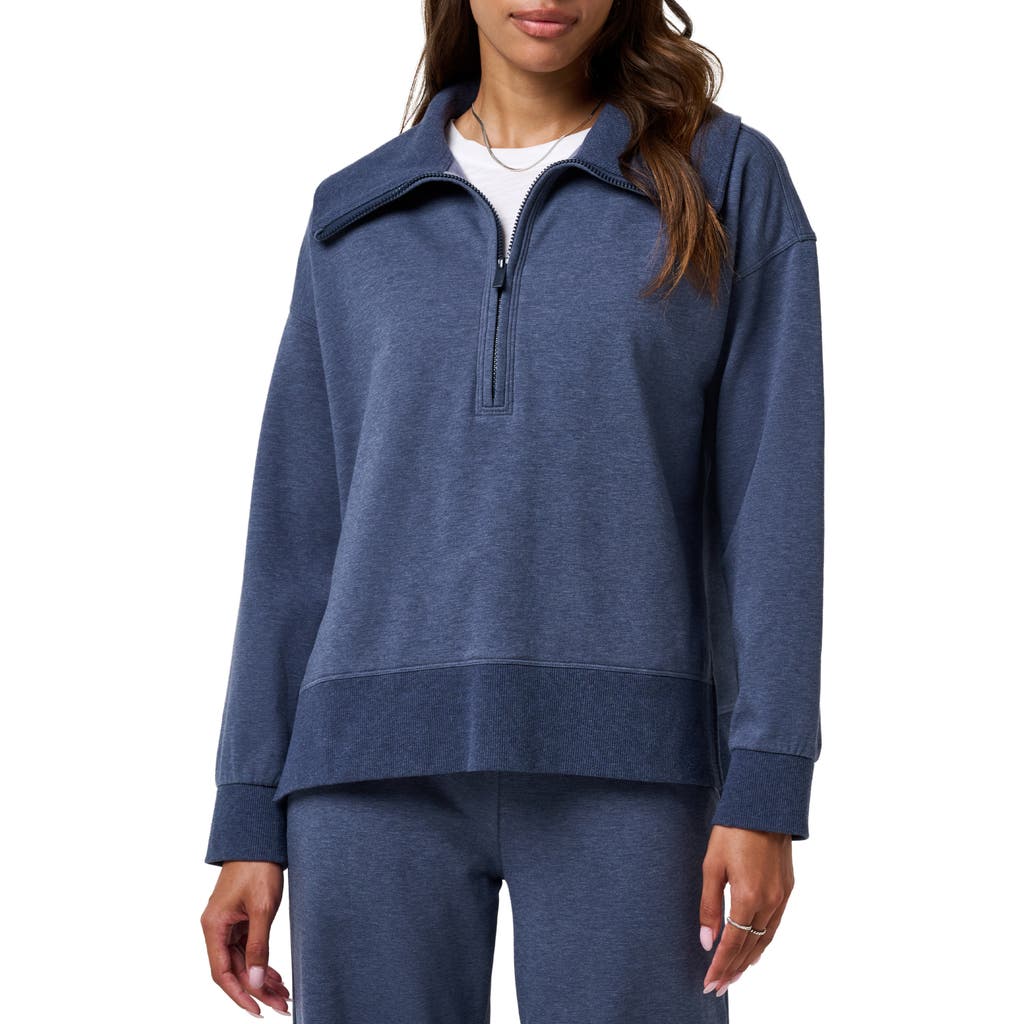 Travismathew Save The Day Half Zip Sweatshirt In Blue