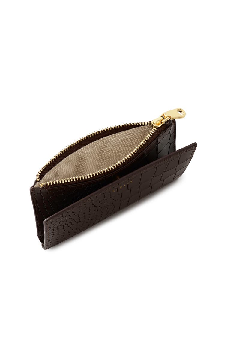 Radley Coin Street - Faux Croc Medium Ziptop Wallet, Alternate, color, Dark Oak