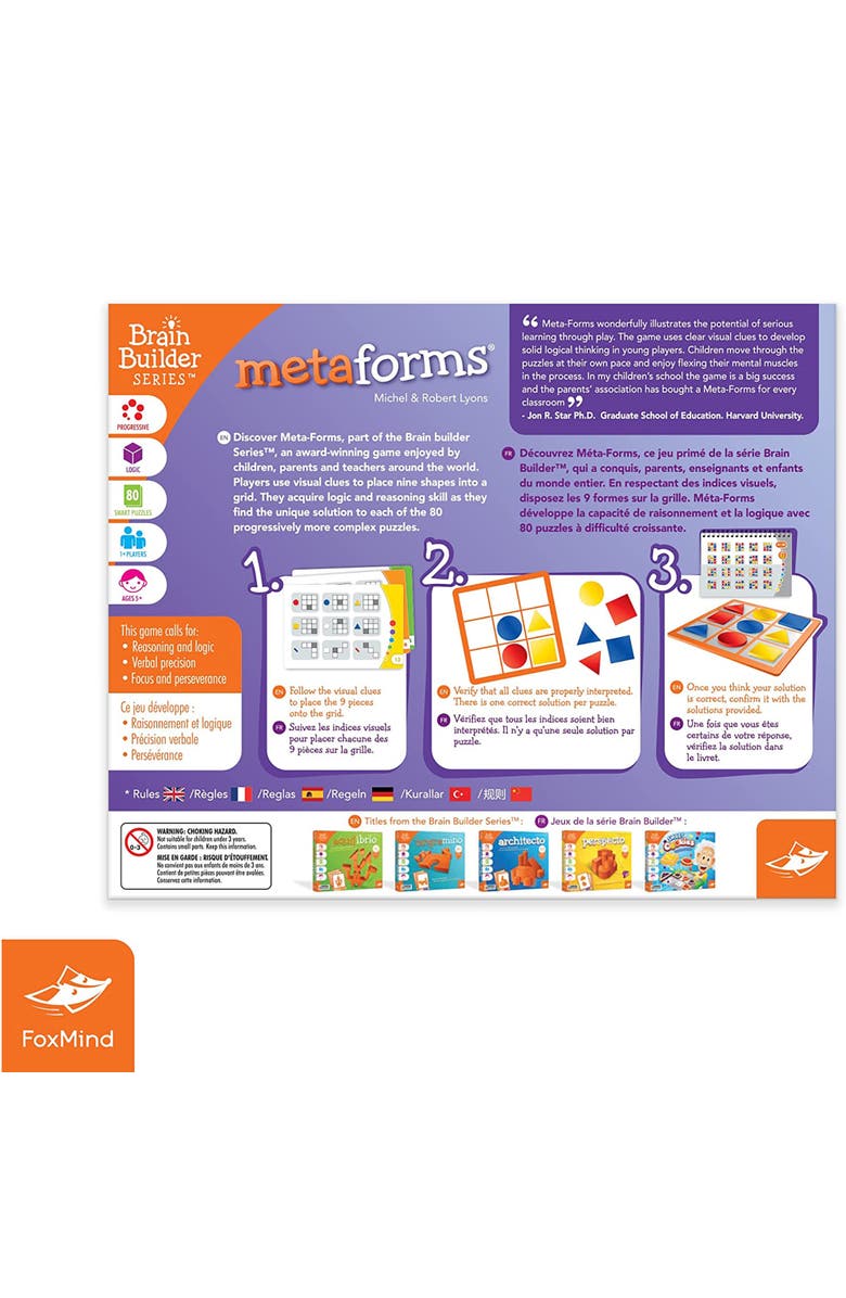 FoxMind Metaforms Foxmind Brain Builder Series, Shapes, Logic 
Reasoning Puzzles 5+, Alternate, color, Multicolored