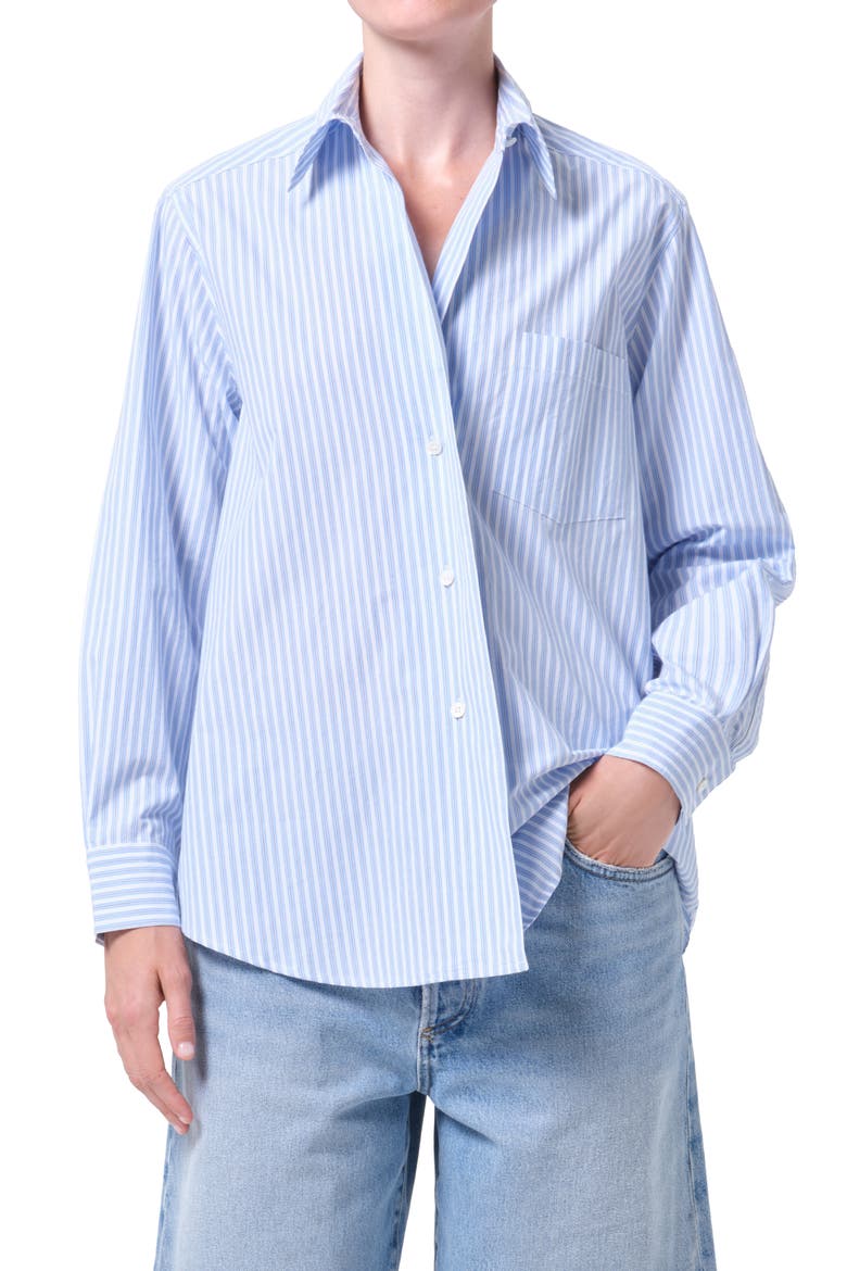 Aris Stripe Button-Up Shirt, Main, color, BANKS STRIPE BLUE