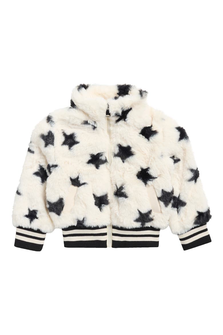 Kids' Faux Fur Bomber Jacket, Main, color, STAR