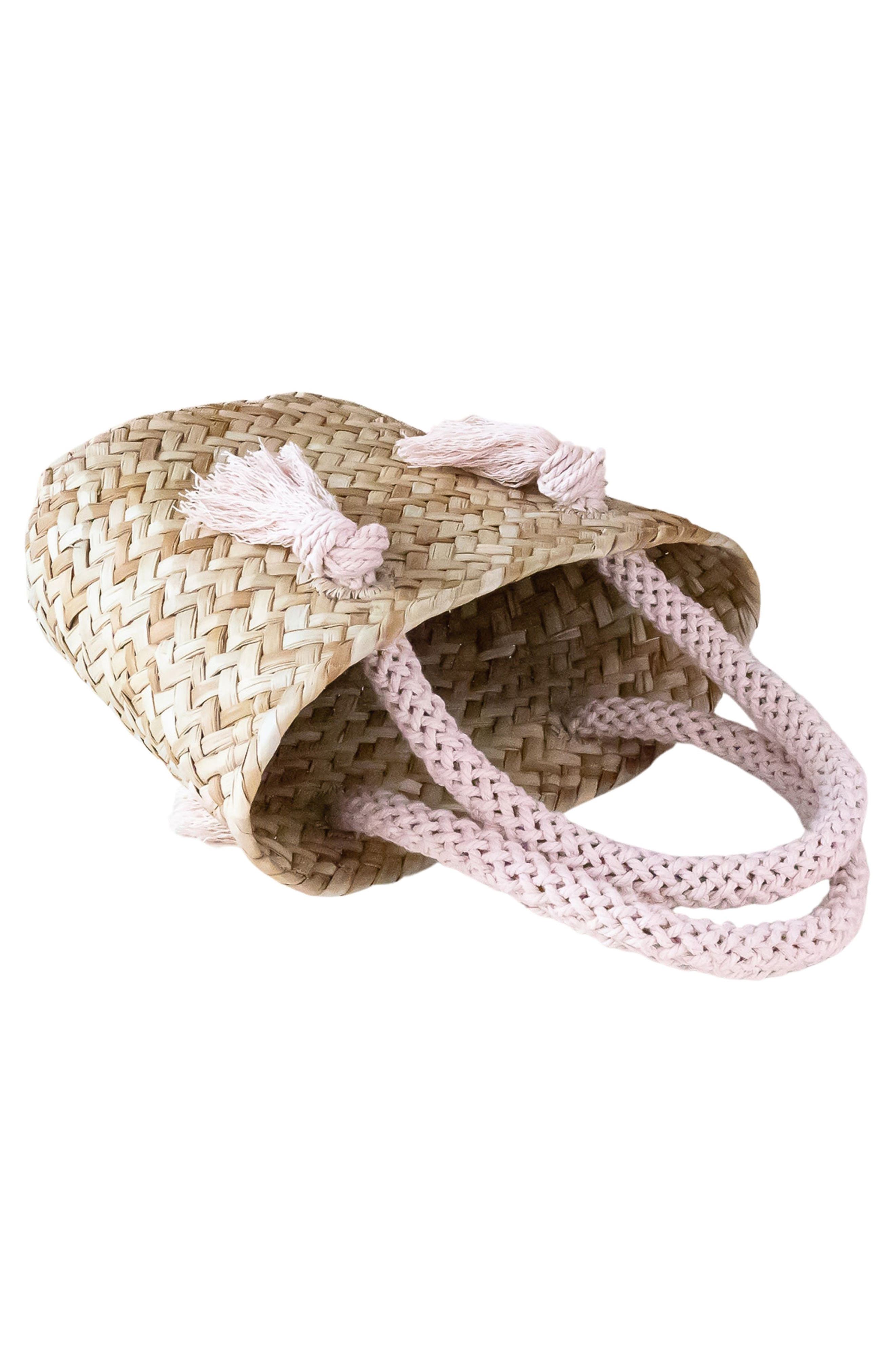 Mini Seagrass Tote, Alternate, color, DUSTY ROSE