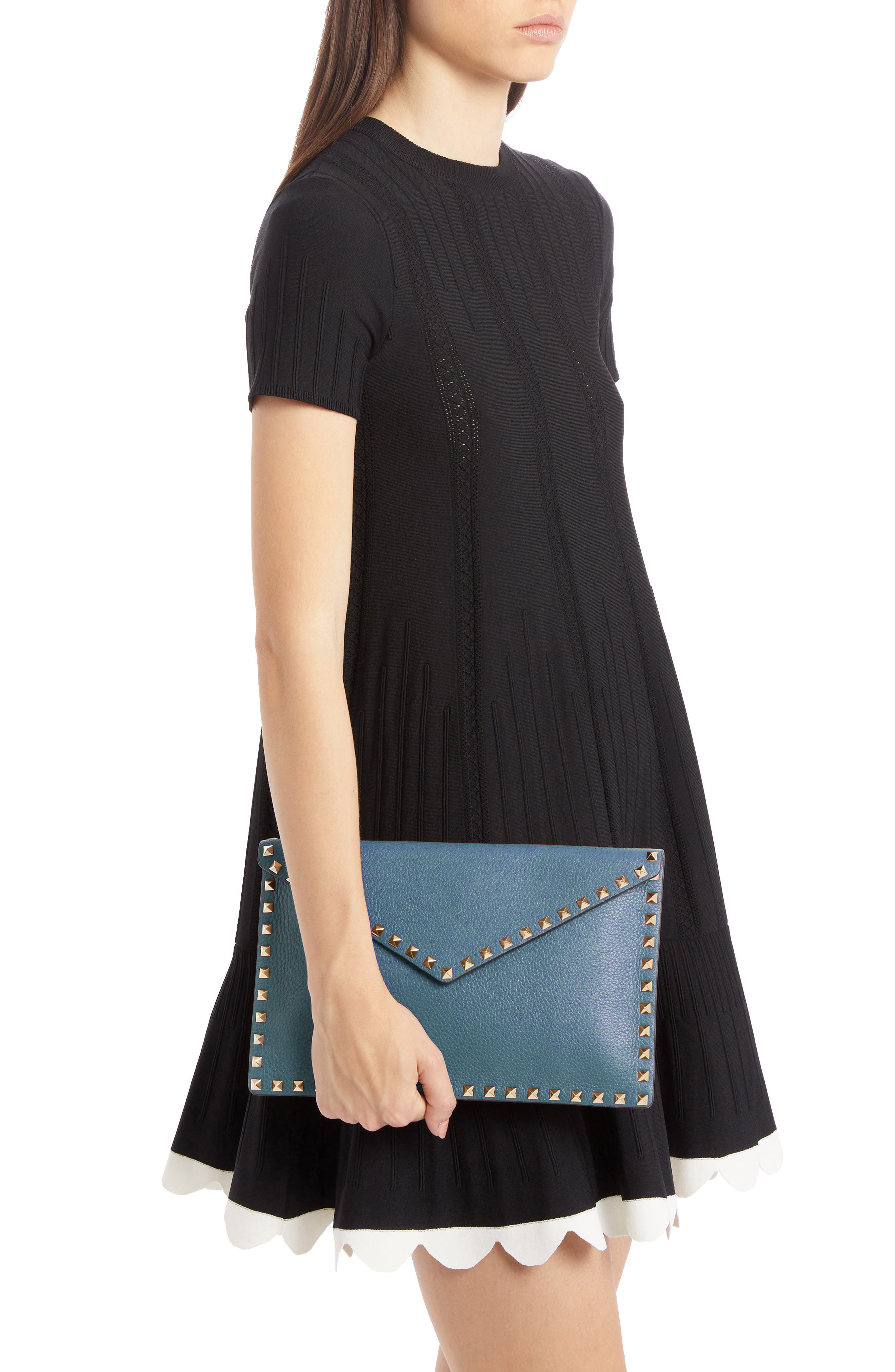 Valentino Garavani Large Rockstud Leather Envelope Pouch (Women ...