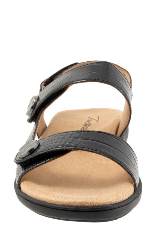 Trotters Romi Croco Slingback Sandal In Black