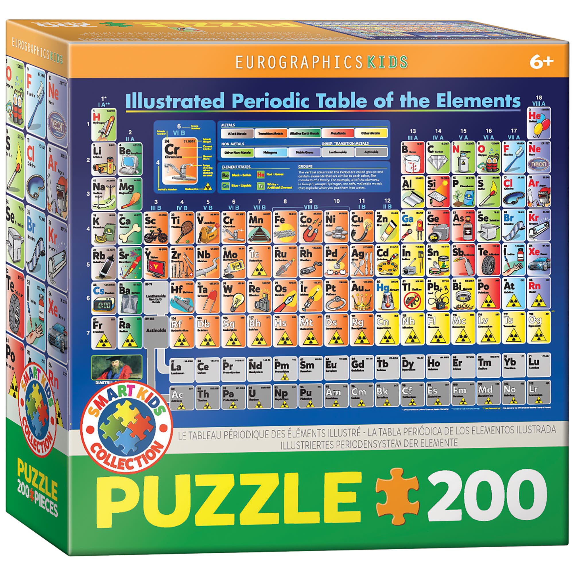 Eurographics Periodic Table Illustrated Puzzle, 200 Pieces in Multicolored 