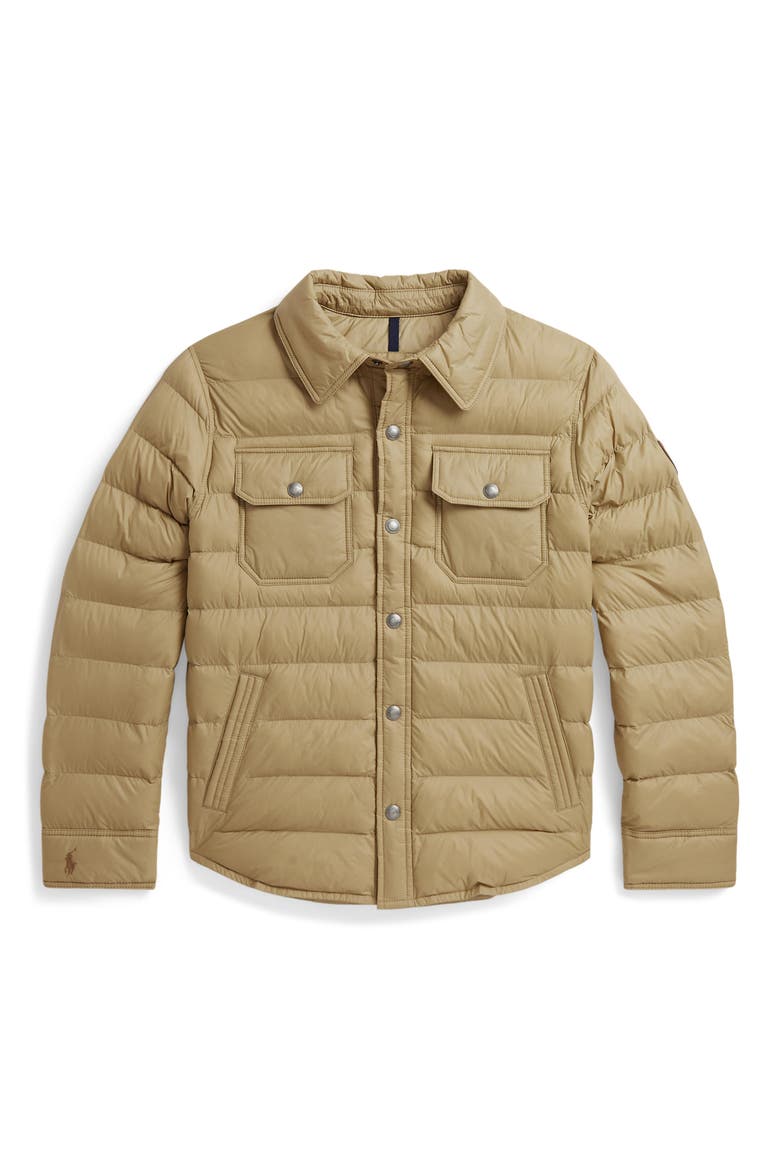 Kids' Quilted Water Repellent Jacket, Main, color, RL KHAKI