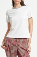 Isaac Mizrahi New York Embellished Jewel Neck T-Shirt