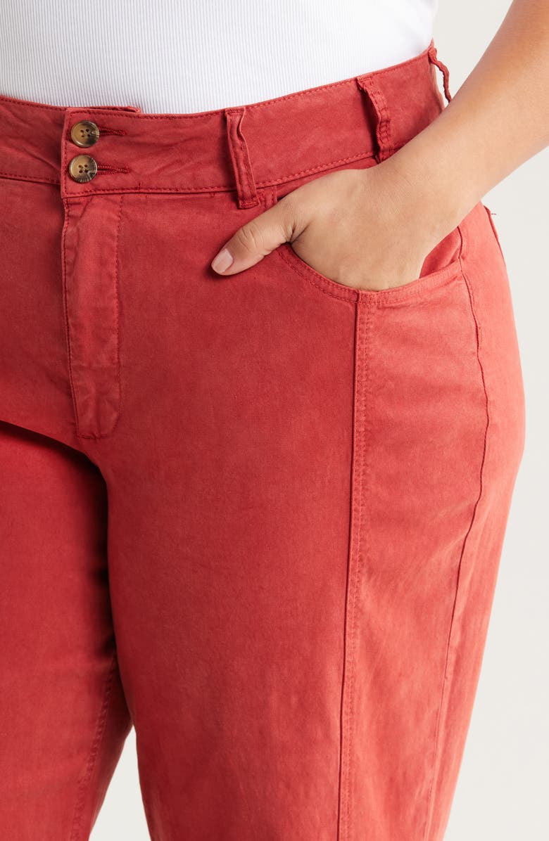 KUT from the Kloth High Waist Crop Wide Leg Pants, Alternate, color, Clay