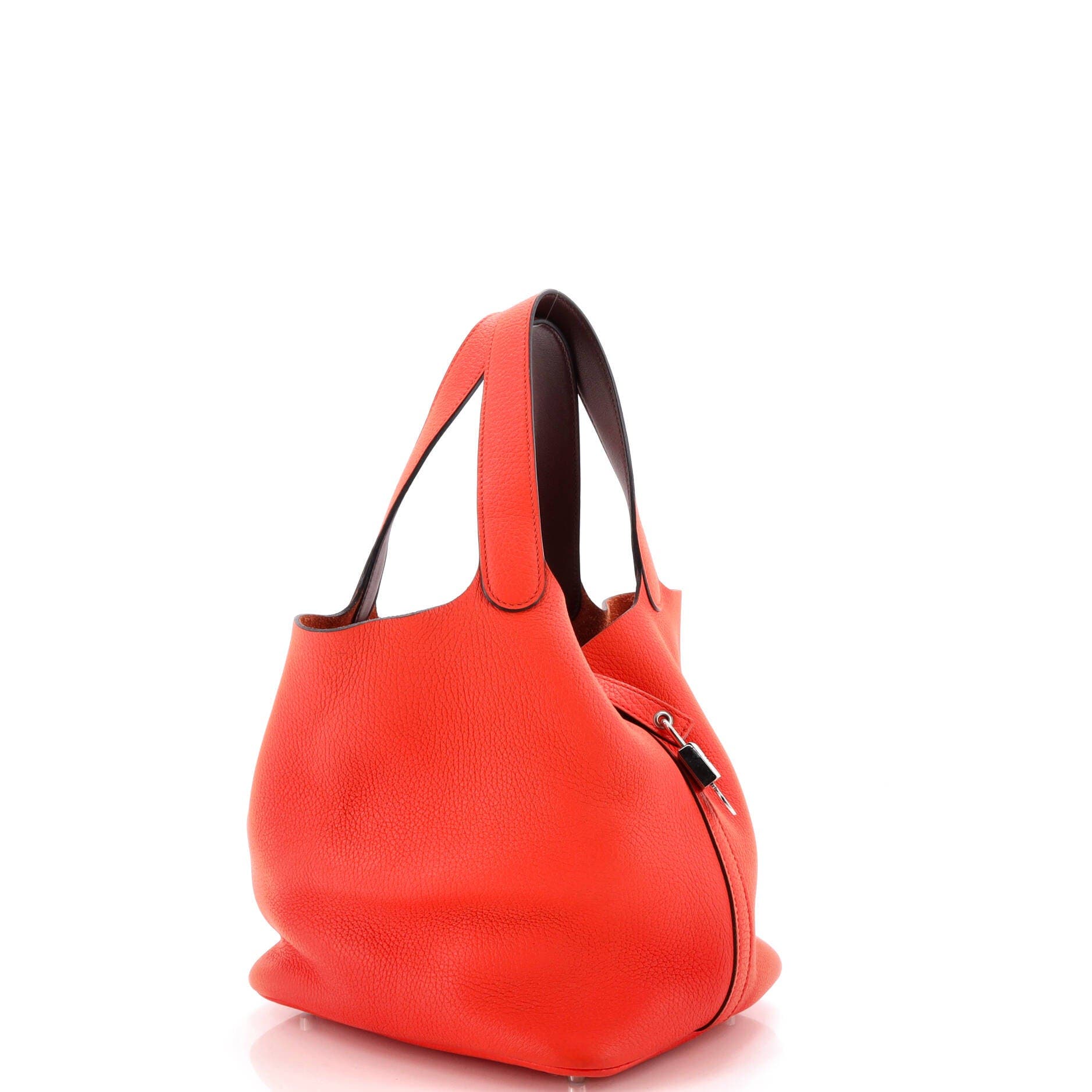 Pre-Owned Hermes Eclat Picotin Lock Bag Clemence MM, Alternate, color, Orange Poppy