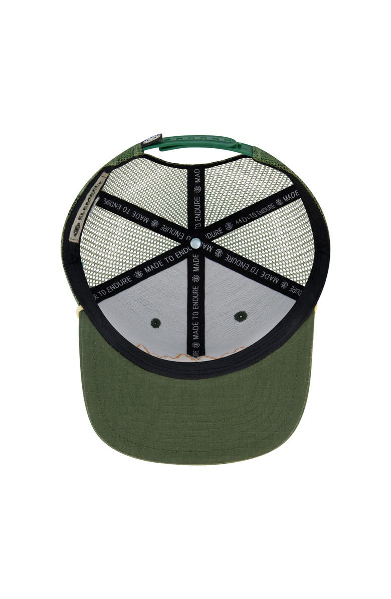 Element Cotton Ripstop Trucker Cap with Textured Embroidered Logo, Alternate, color, Olive