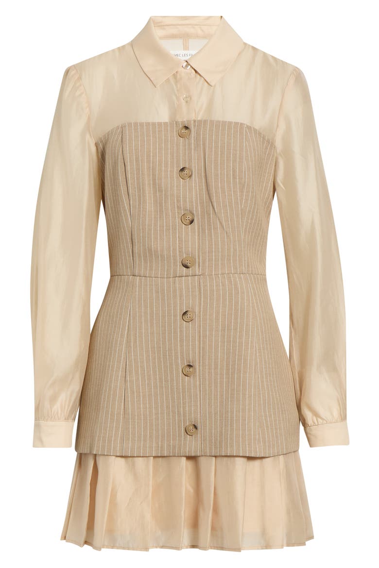 long sleeve twofer pinafore mini dress Maeve Long-Sleeve Twofer Pinafore Mini Dress at MarketFair Shoppes in Princeton, NJ