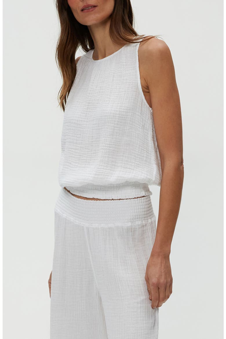 Janelle Tie Neck Tank, Alternate, color, WHITE