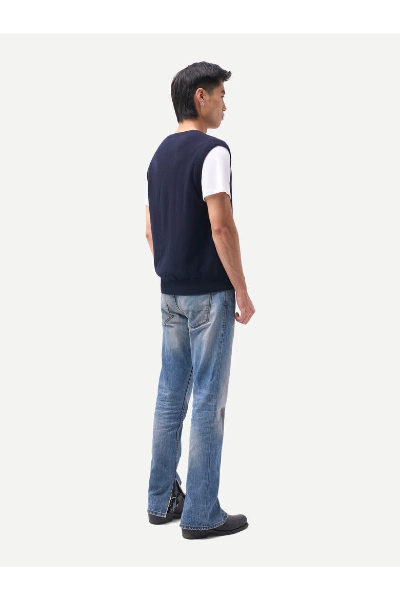 Timeless V-Neck Cashmere Vest, Alternate, color, navy blazer