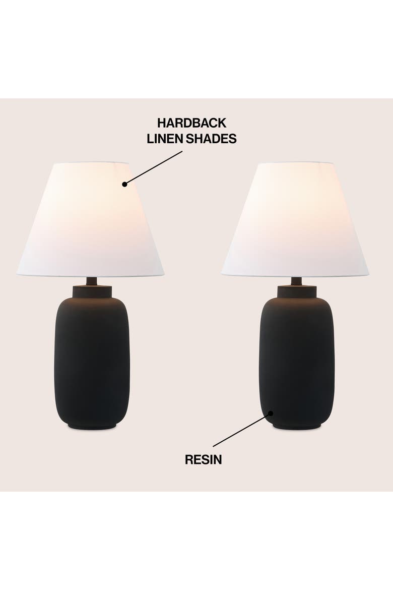 Elinore 24.5" Minimalist Scandinavian Resin/Iron Ginger Jar LED Table Lamp, Alternate, color, Matte Black