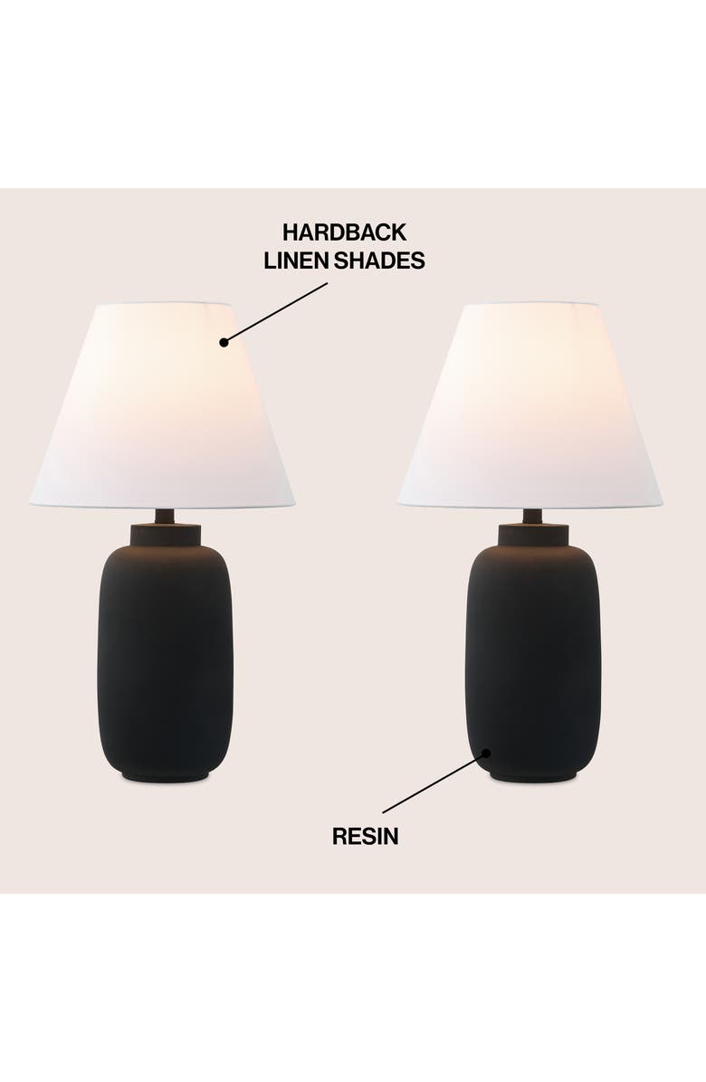 JONATHAN Y Elinore 24.5" Minimalist Scandinavian Resin/Iron Ginger Jar LED Table Lamp, Alternate, color, Matte Black