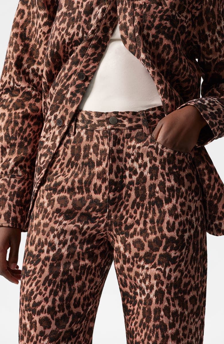 & Other Stories Leopard Print Wide Leg Pants, Alternate, color, Brown