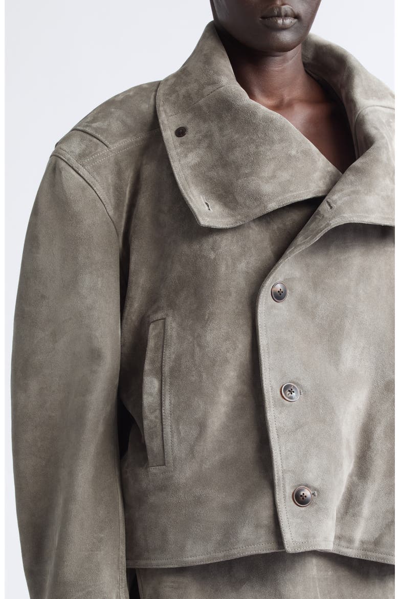 Asymmetric Suede Jacket, Alternate, color, STEEL