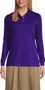 Lands' End School Uniform  Long Sleeve Interlock Polo Shirt