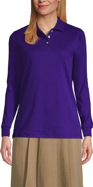 Lands' End School Uniform  Long Sleeve Interlock Polo Shirt