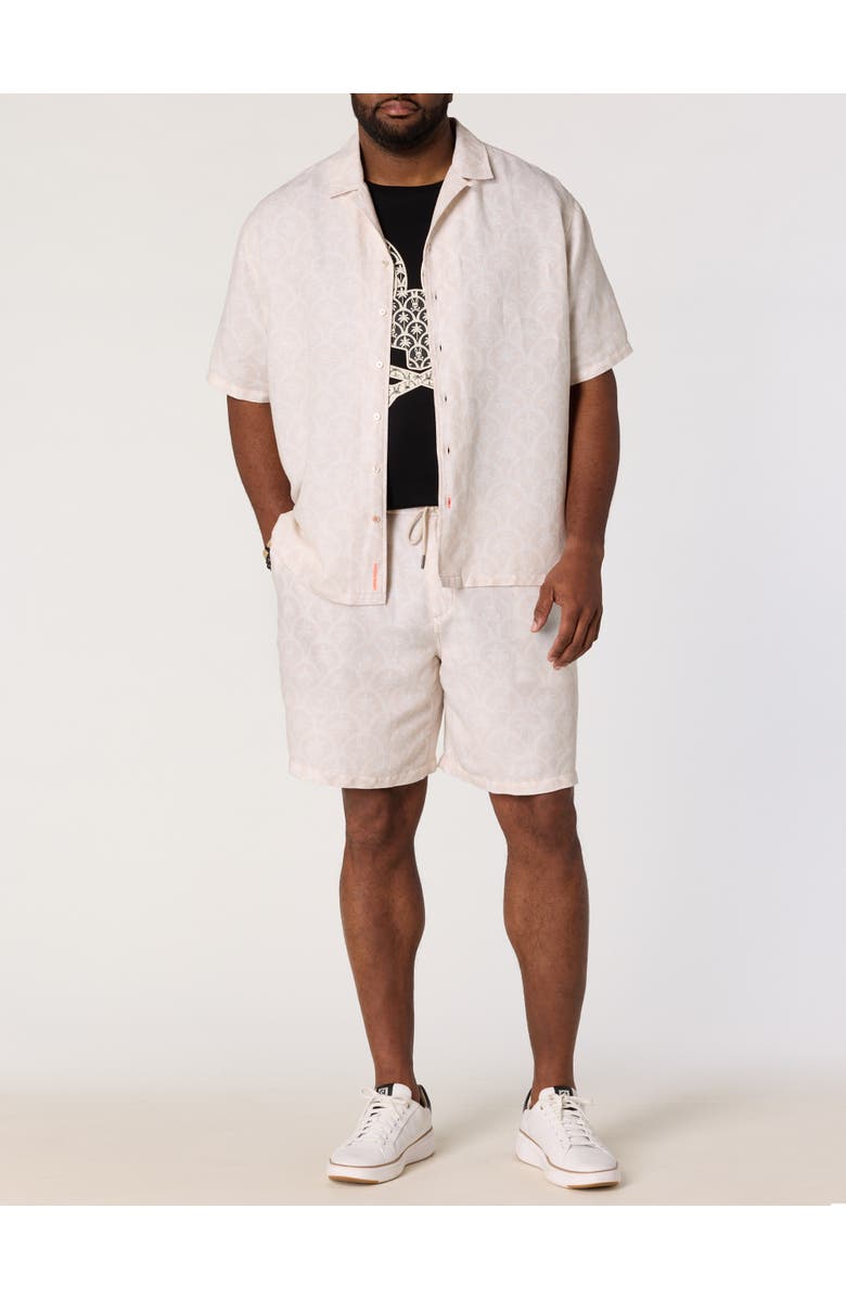 Psycho Bunny Big & Tall Brad Print Linen-Blend Shorts, Alternate, color, Tan