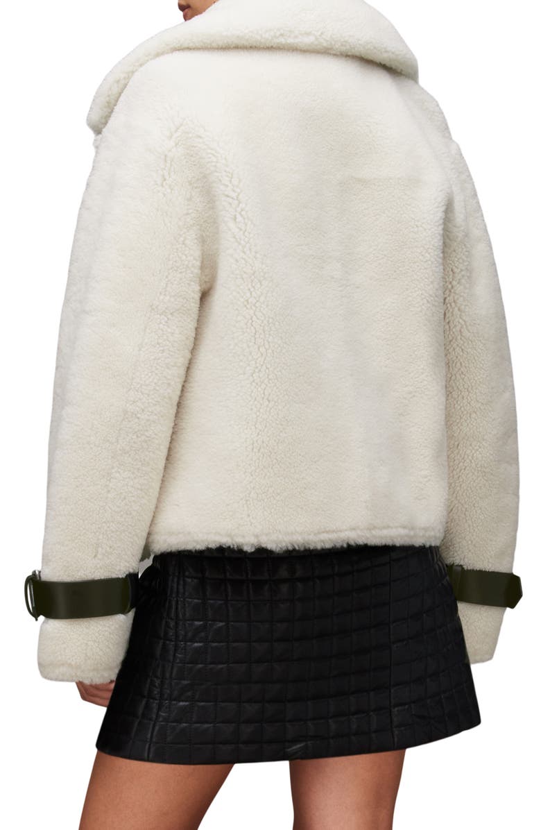 AllSaints Farley Genuine Shearling Jacket, Alternate, color, 