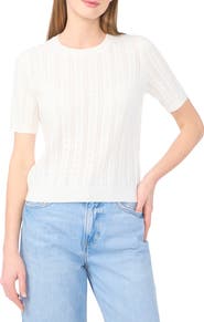 CeCe Pointelle Knit Sweater